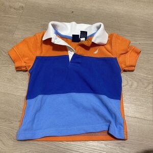 nautica baby boy polo shirt 12m blue orange shirt Short Sleeves Bebe Nino s17